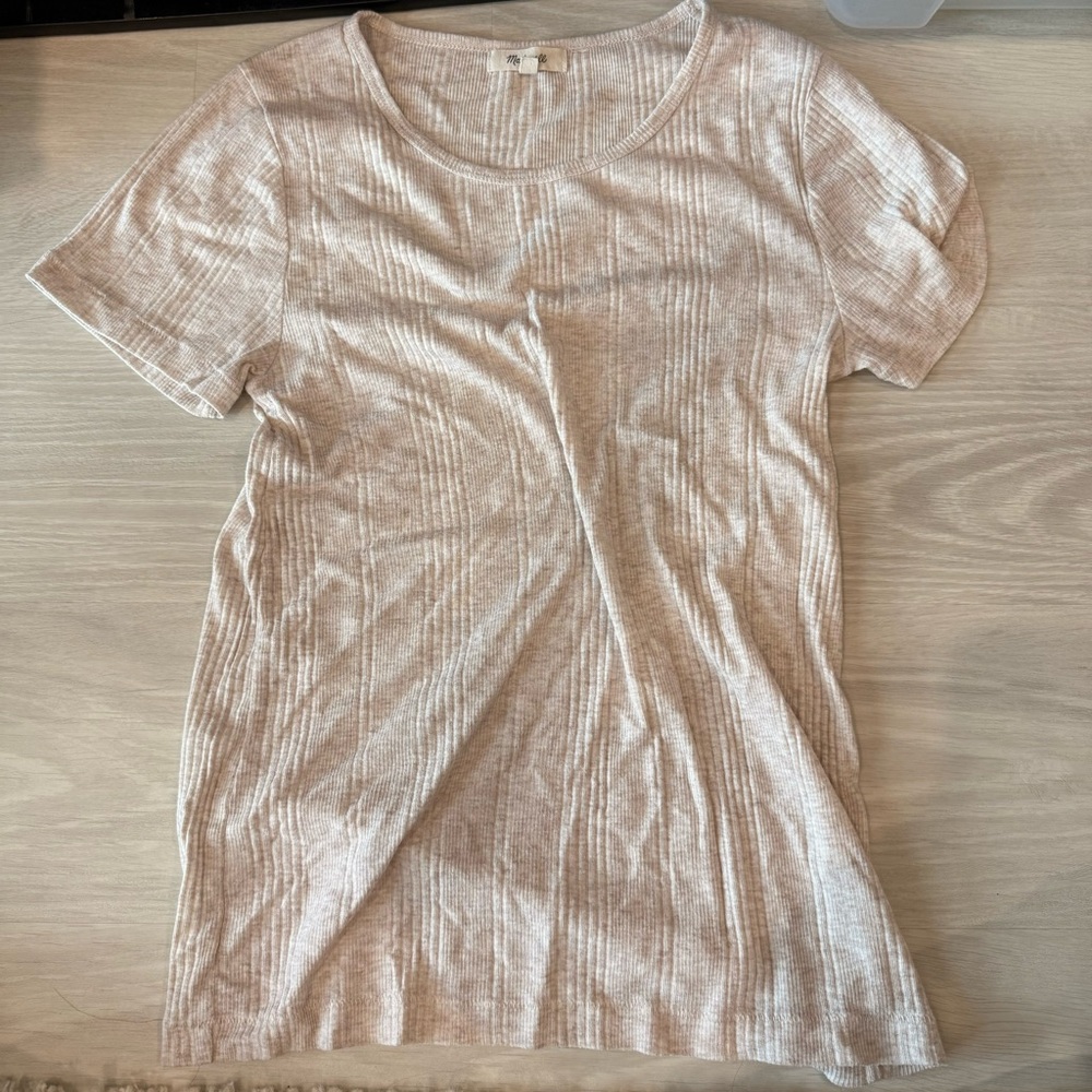 Madewell Slim Ribbed Tee‎ Size Large